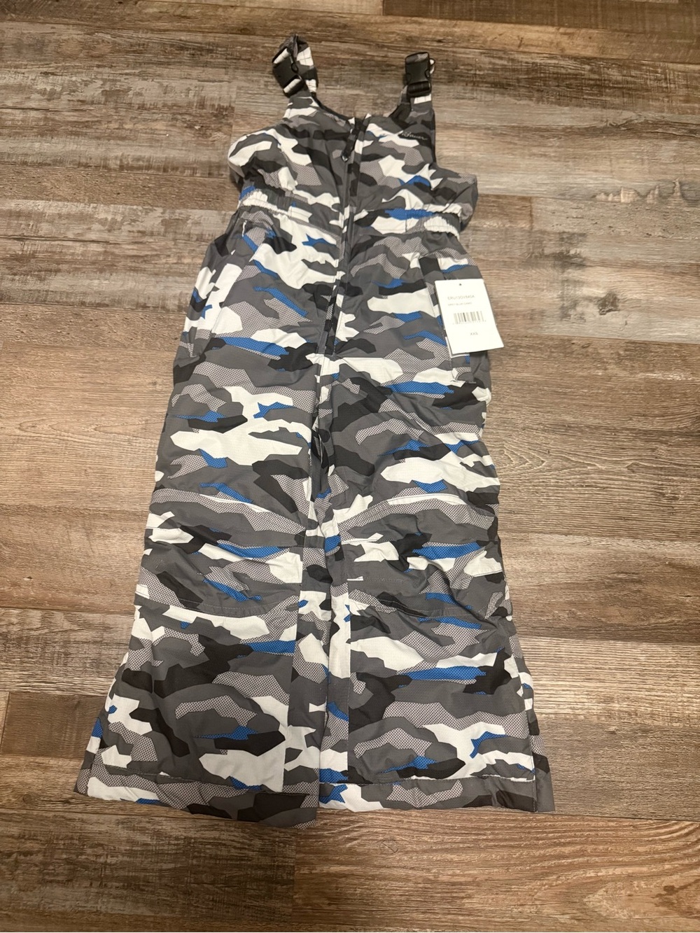 Eddie Bauer Kids Camouflage Snow Bib - Gray, White & Blue XXS 4/4 NWT